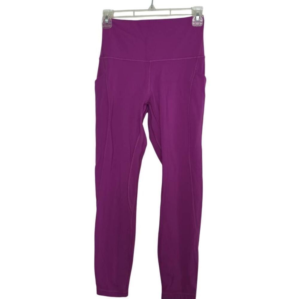 Lululemon Women's Size 6 Purple Compression Leggings with Pockets